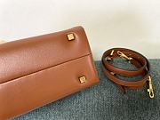 Valentino Garavani One Stud Flap Leather Brown Handbag 24x18x10cm - 5