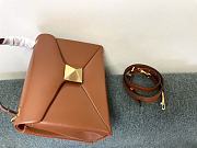 Valentino Garavani One Stud Flap Leather Brown Handbag 24x18x10cm - 3