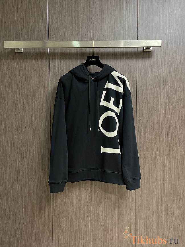 Loewe Relaxed Fit Hoodie Black - 1