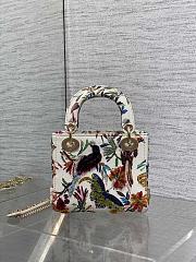 Dior Mini Lady Bag White Indian Garden 17cm - 6