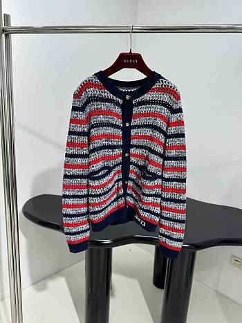 Gucci Striped Cotton Cardigan Intarsia
