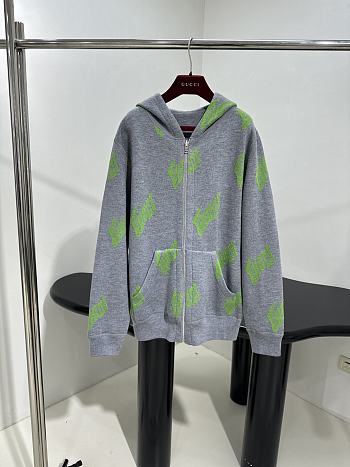 Gucci Wool Knit Zip Jacket