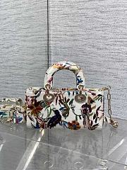 Dior Small Lady D-joy Bag White Indian Garden 22cm - 5