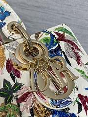 Dior Small Lady D-joy Bag White Indian Garden 22cm - 4