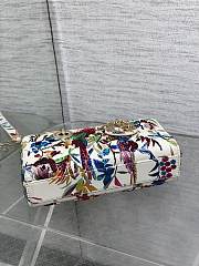Dior Small Lady D-joy Bag White Indian Garden 22cm - 3