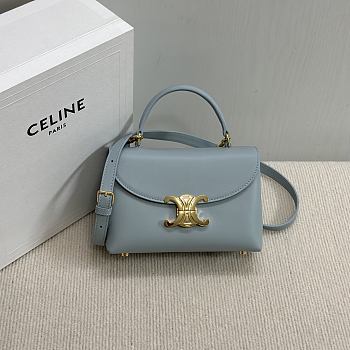 Celine Teen Nino Bag Calfskin Blue 20.5x13x8cm