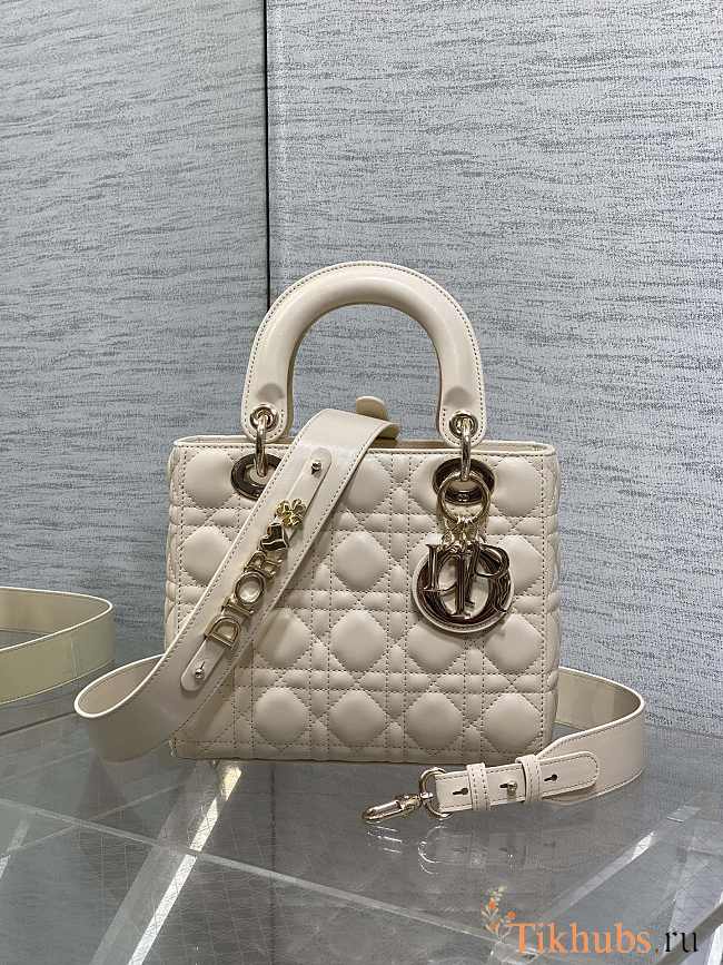 Dior Small Lady Bag Cream Gold 20cm - 1