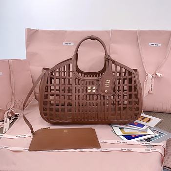 Miu Miu Leather Basket Cognac 40x21x15.5cm
