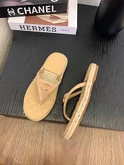 Chanel Raffia Beige Slides - 2
