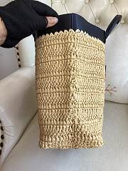 Prada Medium Crochet Leather Tote Bag Tan/Black 32x29x16cm - 5