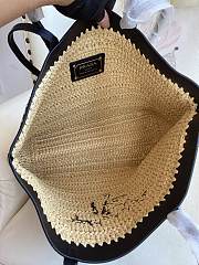 Prada Medium Crochet Leather Tote Bag Tan/Black 32x29x16cm - 3