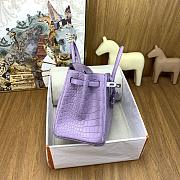 Hermes Birkin 25 Bag Purple Crocodile Silver 25cm - 4