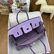 Hermes Birkin 25 Bag Purple Crocodile Silver 25cm - 2