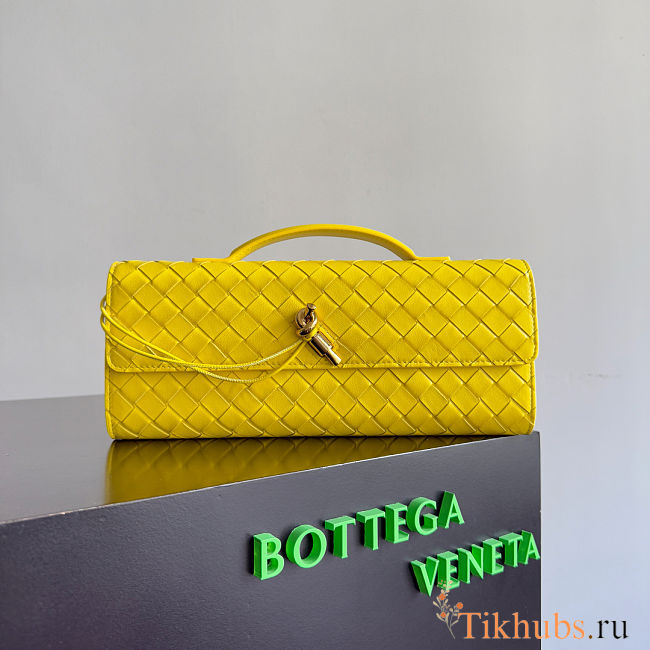 Bottega Veneta Long Clutch Andiamo With Handle Yellow 31x13x3cm - 1