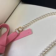 Chanel Pearl Belt With a Pink Leather Bow - 5