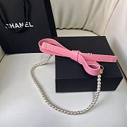 Chanel Pearl Belt With a Pink Leather Bow - 2