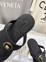 Versace Alia Rubber Black Flat Sandals - 5
