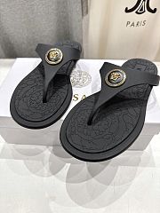 Versace Alia Rubber Black Flat Sandals - 4