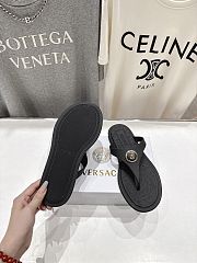 Versace Alia Rubber Black Flat Sandals - 2