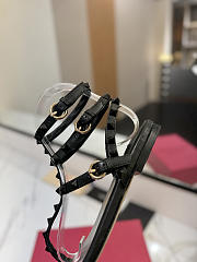 Valentino Rockstud Black Stud Flat Sandal - 5
