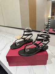Valentino Rockstud Black Stud Flat Sandal - 3