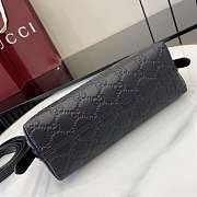 Gucci GG Emblem Small Shoulder Bag Black 22x14x8cm - 6