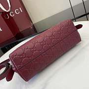 Gucci GG Emblem Small Shoulder Bag Red 22x14x8cm - 5