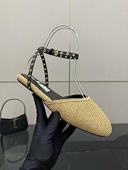 Alaïa Beige Paper Straw Ballerina Flats - 5