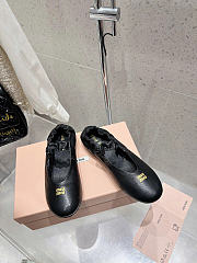 Miu Miu Black Leather Ballerinas - 4