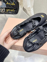 Miu Miu Black Leather Ballerinas - 2