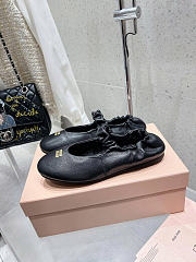 Miu Miu Black Leather Ballerinas - 3
