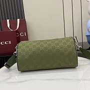Gucci GG Canvas Small Cylinder Bag Green 30x16x16cm - 3