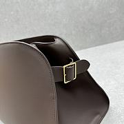 The Row Margaux Buckled Leather Dark Brown Clutch 43x20x24cm - 6