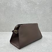 The Row Margaux Buckled Leather Dark Brown Clutch 43x20x24cm - 5