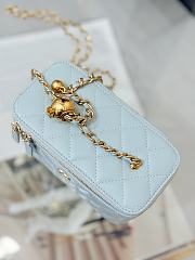 Chanel 24K Vanity Case Blue Lambskin Gold 17cm - 5