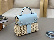 Hermes Kelly Picnic Mini Bag Light Blue Silver 19cm - 4