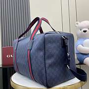 Gucci Medium Webbing Travel Bag Dark Blue 47x30x27cm - 4