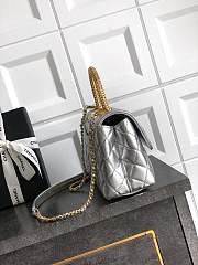 Chanel Coco Handle Silver Gold Lambskin 23cm - 4