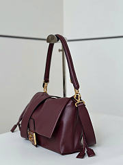 Fendi Mamma Baguette Medium Burgundy Leather Bag 26.5x18x8.5cm - 5