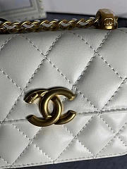 Chanel Mini Flap Bag White Lambskin Gold 12cm - 3