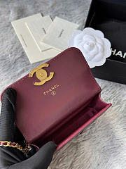 Chanel Mini Flap Bag Burgundy Lambskin Gold 12cm - 4