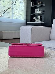 Chanel Flap Bag Chevron Fuchsia Pink Lambskin Silver 25cm - 6