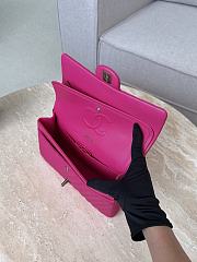 Chanel Flap Bag Chevron Fuchsia Pink Lambskin Silver 25cm - 2