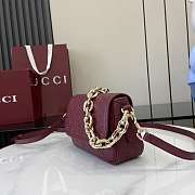 Gucci GG Emblem Small Shoulder Bag Red 20.5x13x7cm - 5