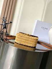 Celine Besace Raffia Calfskin Triomphe 18.5cm - 6