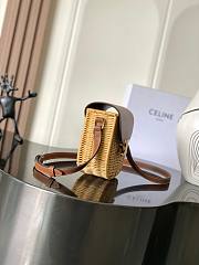 Celine Besace Raffia Calfskin Triomphe 18.5cm - 5
