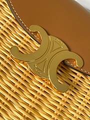 Celine Besace Raffia Calfskin Triomphe 18.5cm - 3