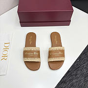 Dior Dioriviera D-Lane Camel Raffia Slide  - 1