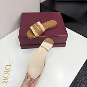 Dior Dioriviera D-Lane Camel Raffia Slide  - 2