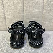 Chanel Dad Sandal Black Denim Crystal - 2